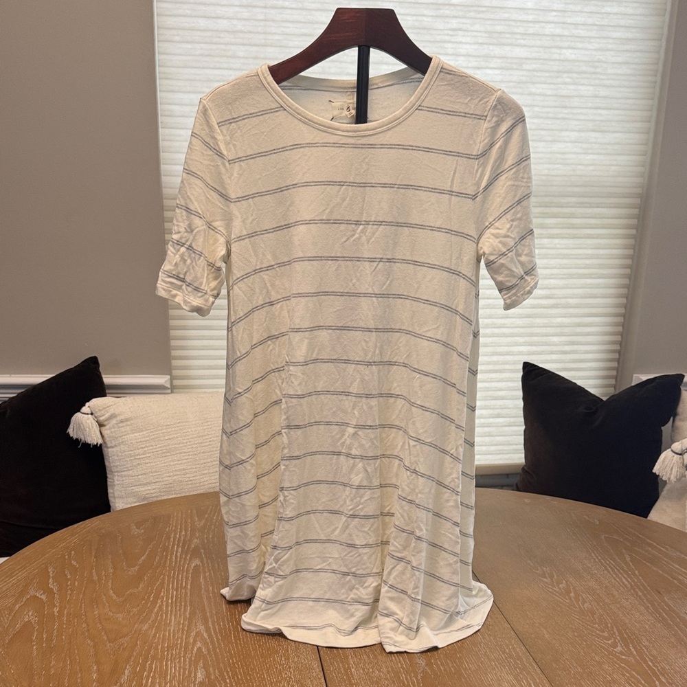 Lou & Grey Cream Striped Midi Dress